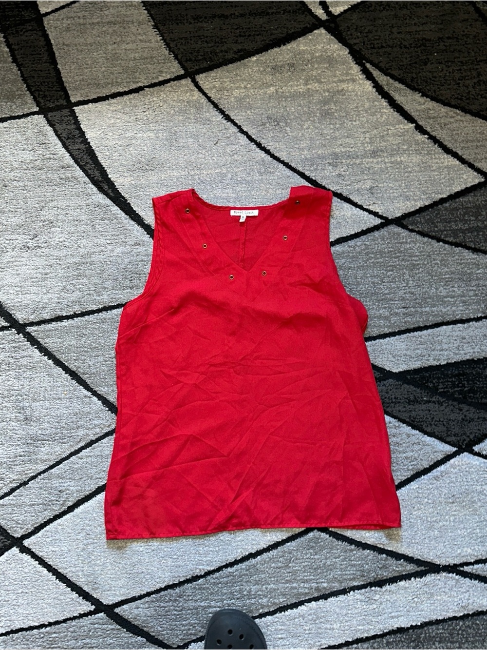 Classic Red Sleeveless V-Neck Top